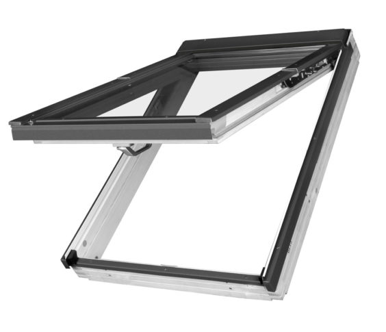 FAKRO White PU Coated Pine preSelect Top Hung And Centre Pivot P2 Glazing Roof Window (FPU-V)