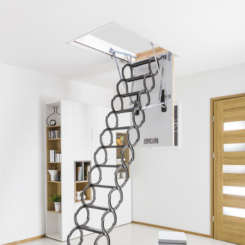 FAKRO LST Scissor Loft Ladder in house